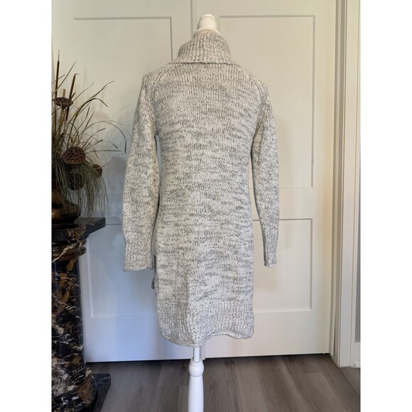 Heather B Sweater Gray Ivory Knit High-Low Mock Turtleneck Pullover Size M $88 - Picture 4 of 6